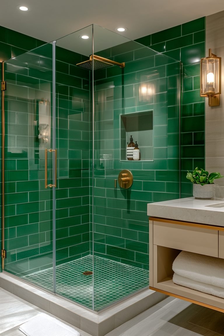 29 Emerald Green And Gold Bathroom Ideas For A Luxurious Space ...