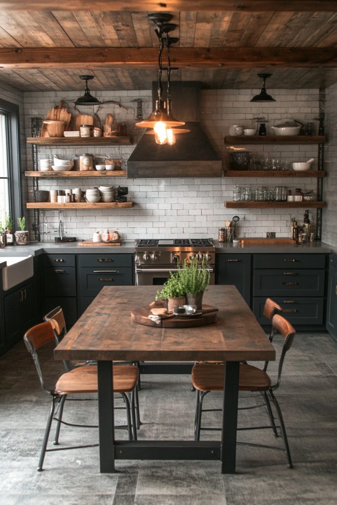 Industrial Simplicity Farmhouse Kitchen