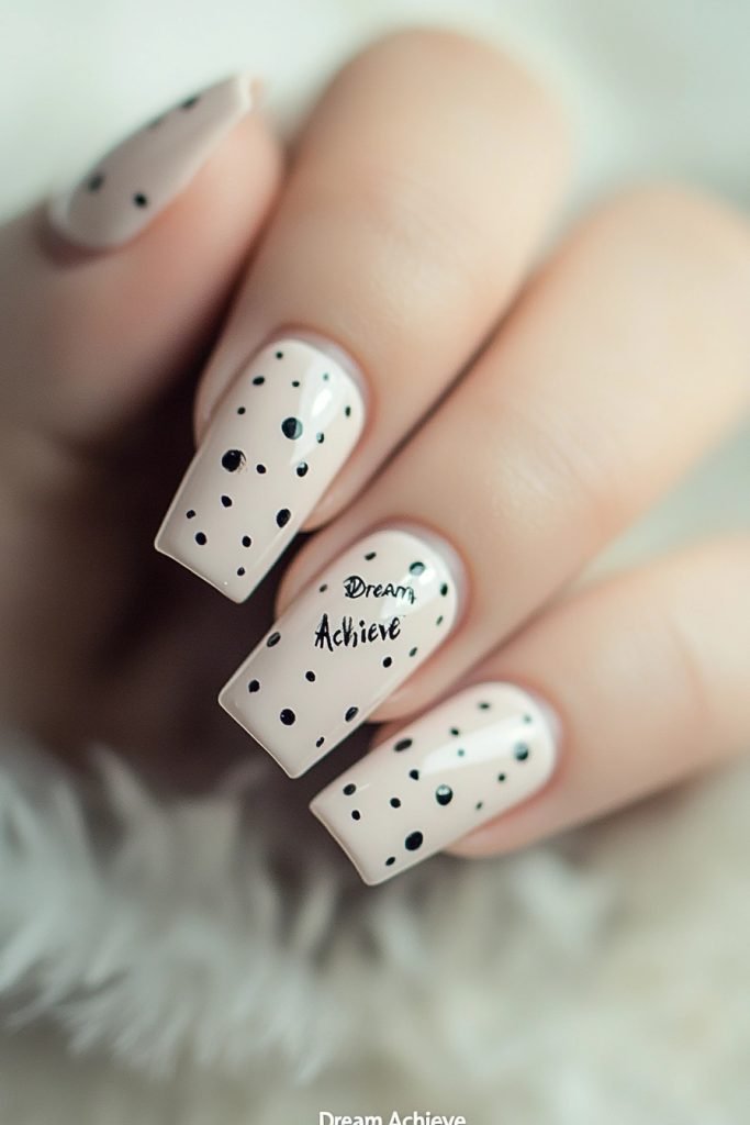 Mini Text back to school nails