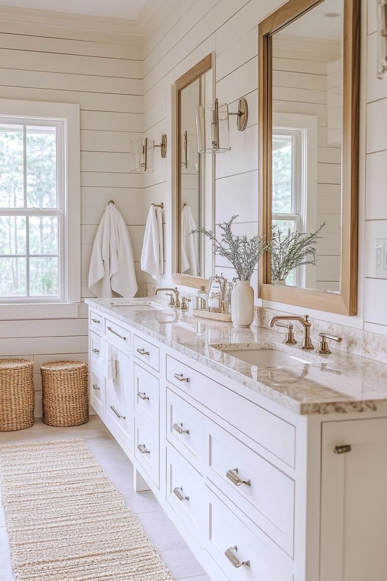 29 Coastal Farmhouse Bathroom Ideas To Create A Serene Oasis