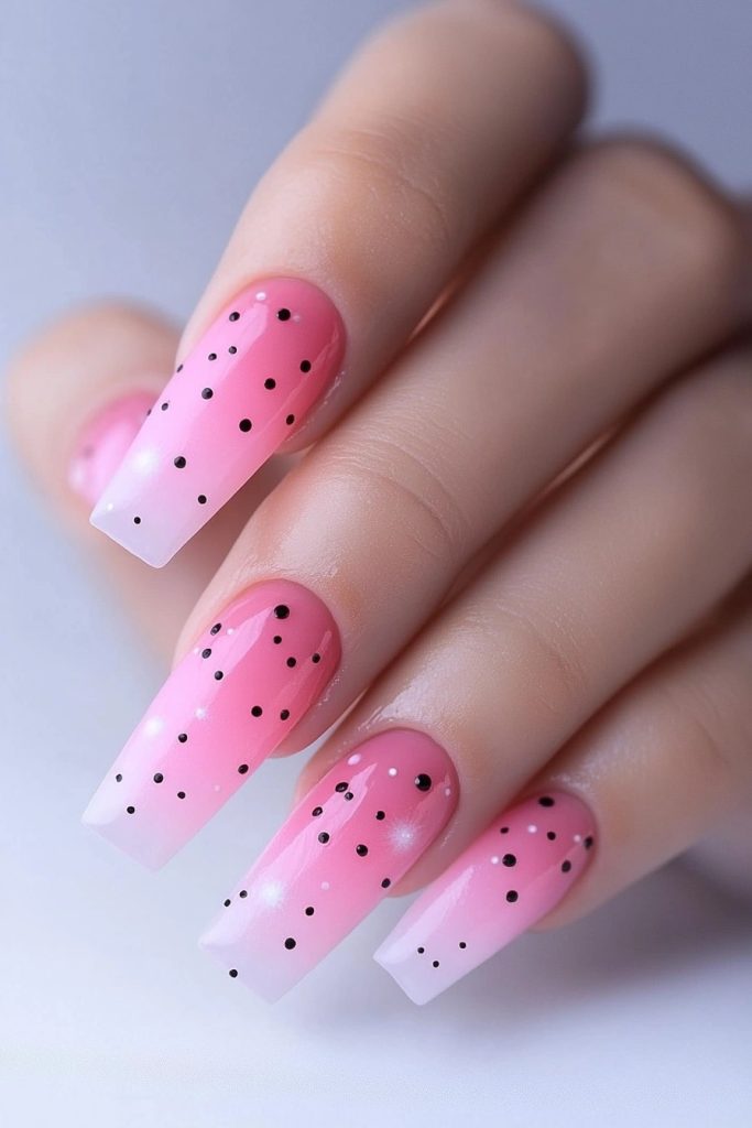 Polka Dots back to school nails