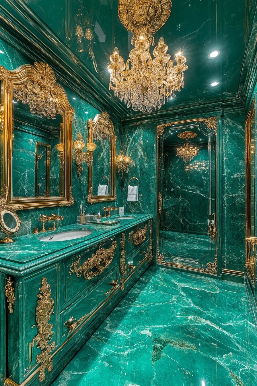 29 Emerald Green And Gold Bathroom Ideas For A Luxurious Space ...