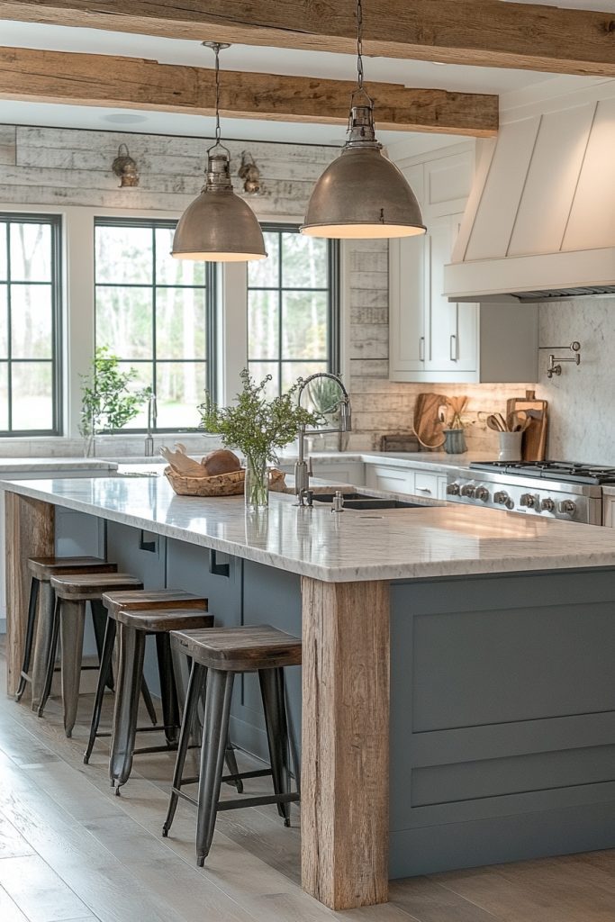 Rustic Meets Modern Industrial Kitchen