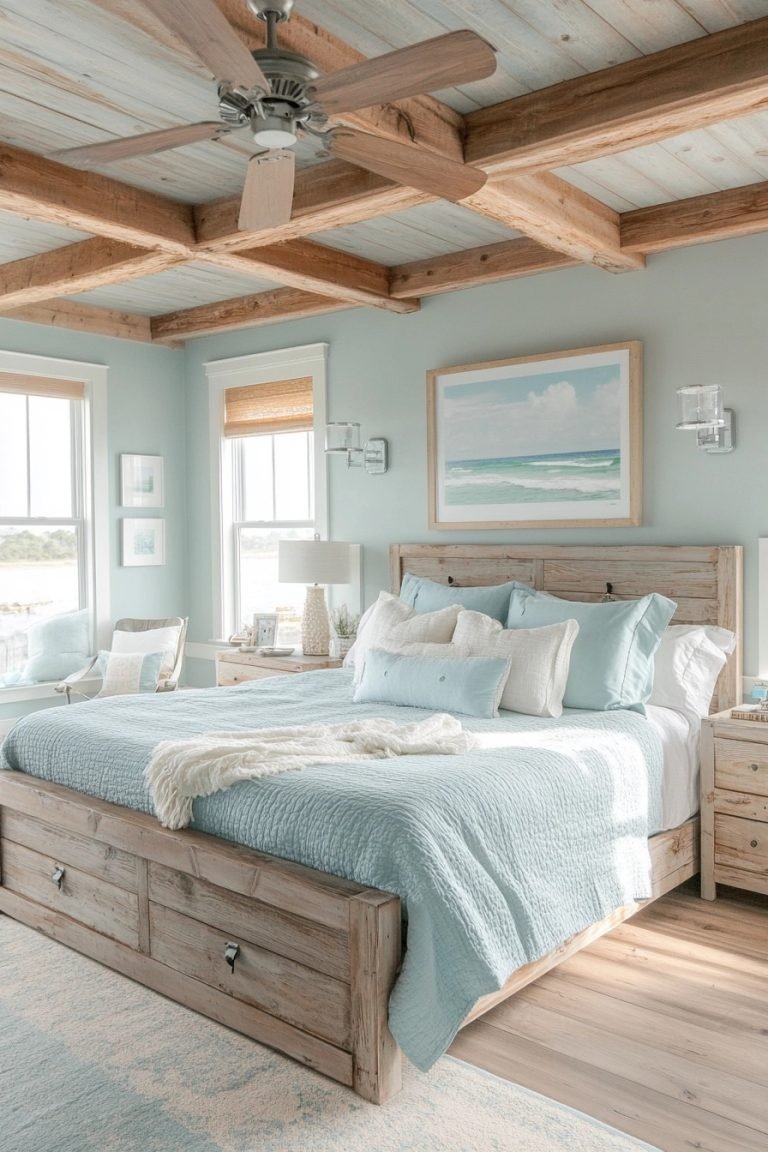 29 Coastal Farmhouse Bedroom Ideas For A Cozy Coastal Retreat ...