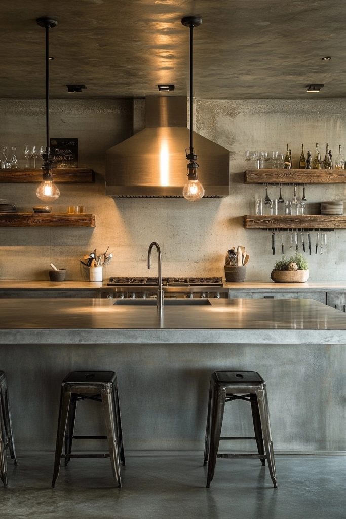 Sleek Steel Farmhouse Kitchen