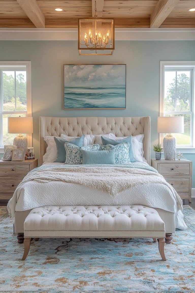 29 Coastal Farmhouse Bedroom Ideas For A Cozy Coastal Retreat ...