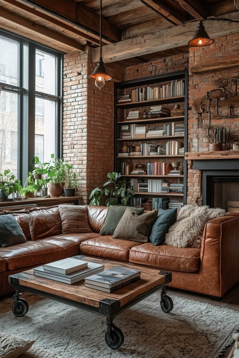 29 Industrial Farmhouse Living Room Ideas For A Unique Touch ...