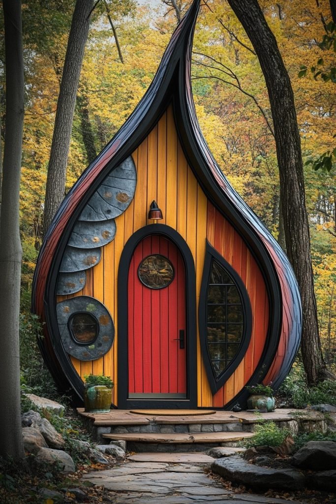 Artistic Cabin with Creative Exteriors