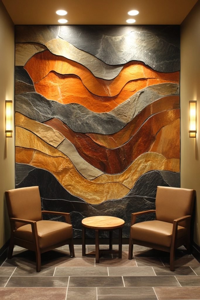 Artistic Slate Tile Mural