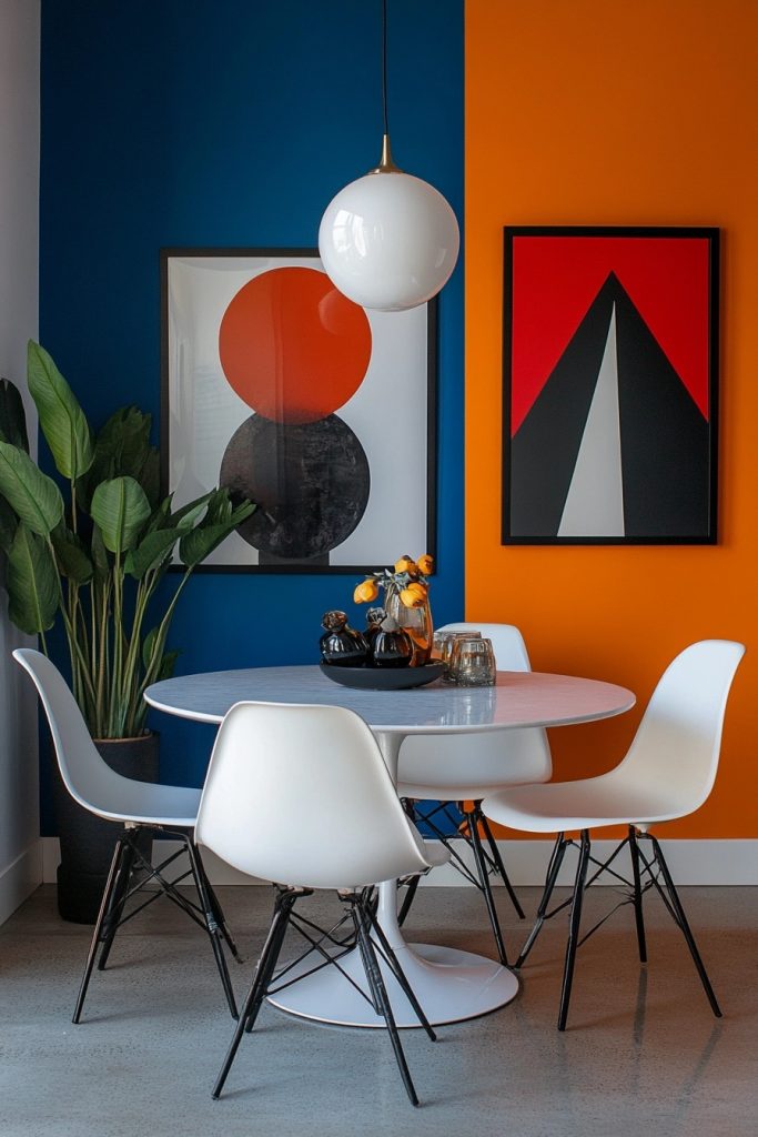 Bold Color Block Dining Corner