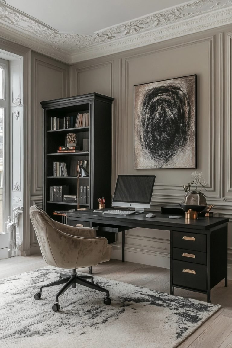Contemporary Apartment Home Office Design photo