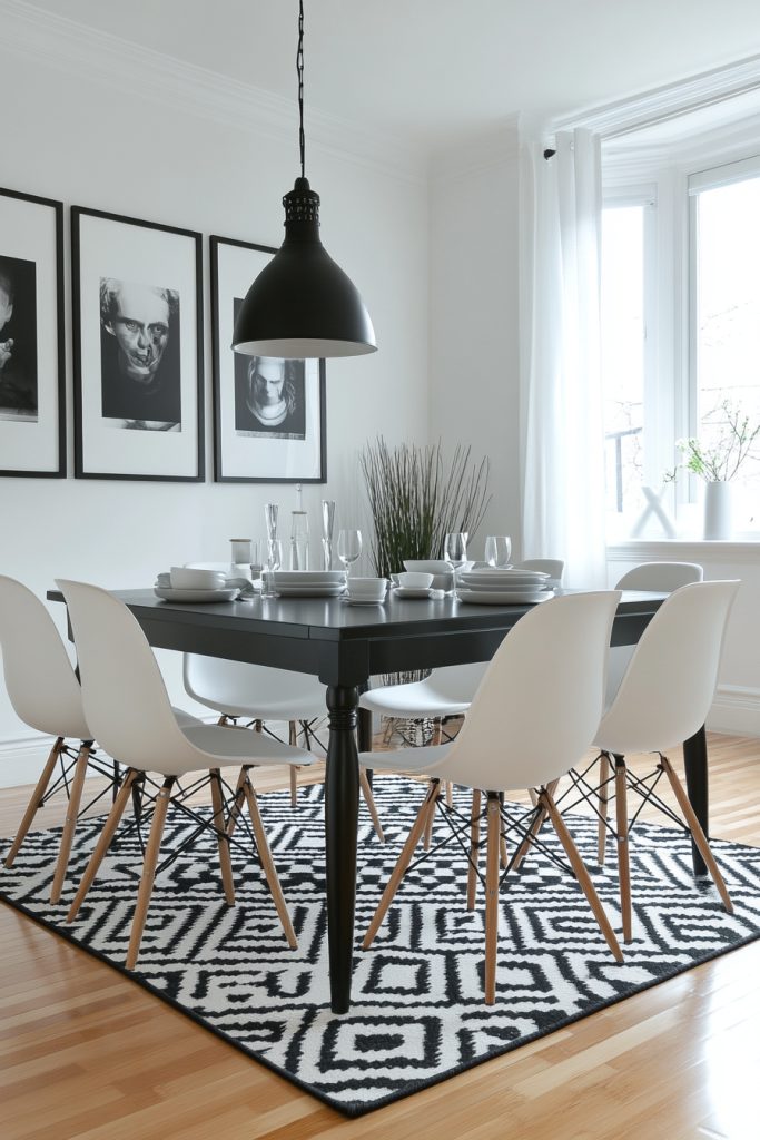 Classic Monochrome Dining Set-Up