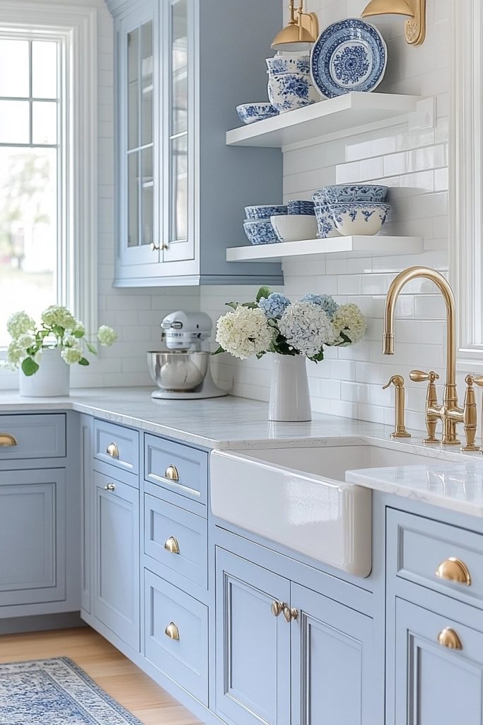 Classic White and Blue Kitchen