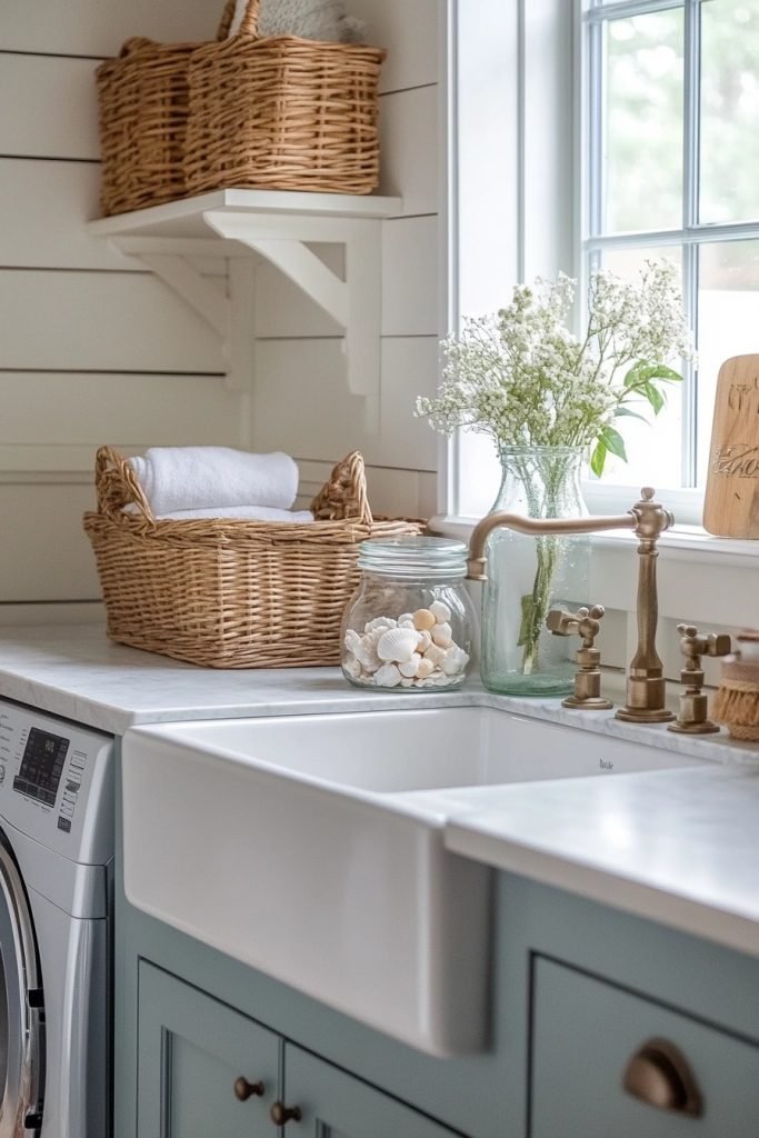Coastal Farmhouse Laundry Room
