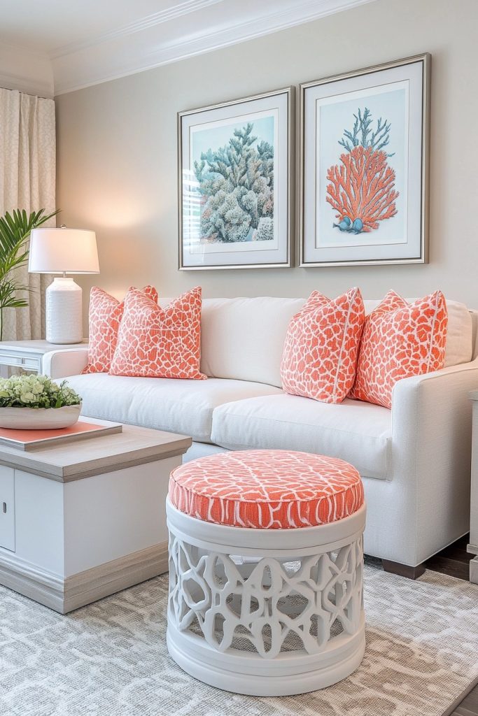 Coral Calm Sitting Room