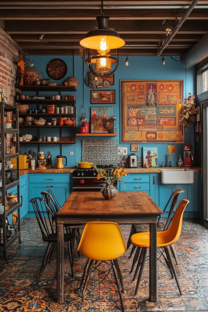 Eclectic Art Lover's Kitchen