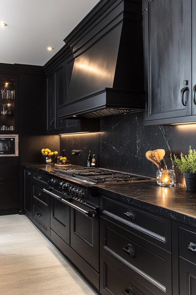 Elegant All-Black Kitchen