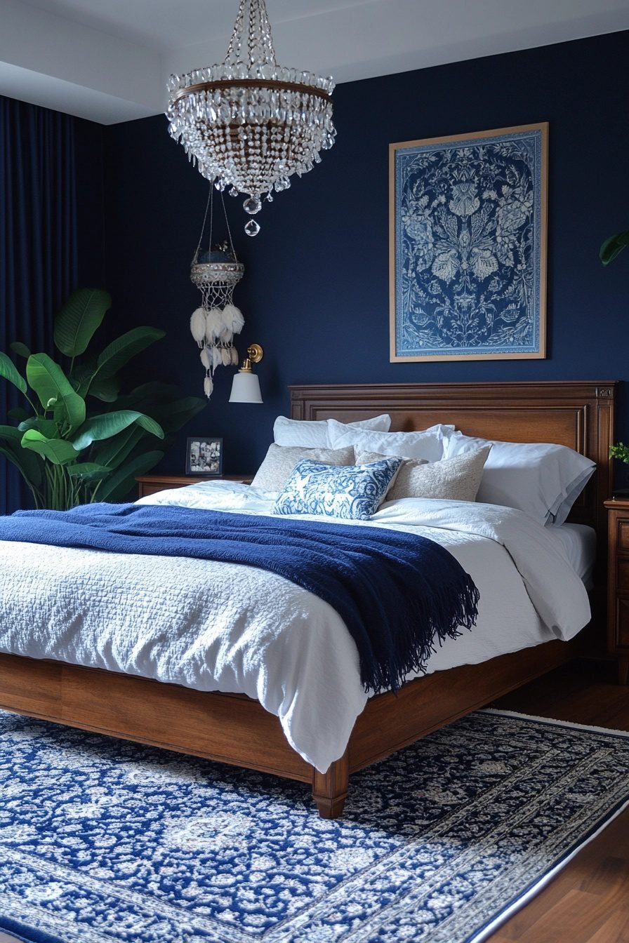 29 Navy Blue Boho Bedroom Ideas For A Bold And Relaxing Space ...