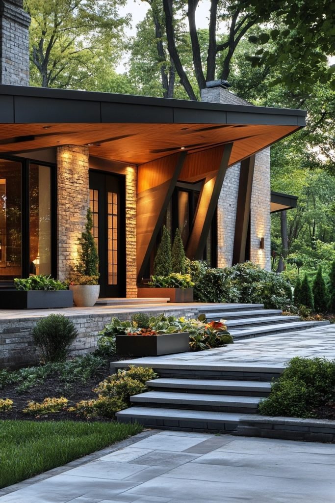 Geometric Lines in Porch Architecture