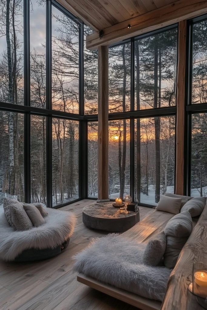 Glass-Walled Nature View Cabin