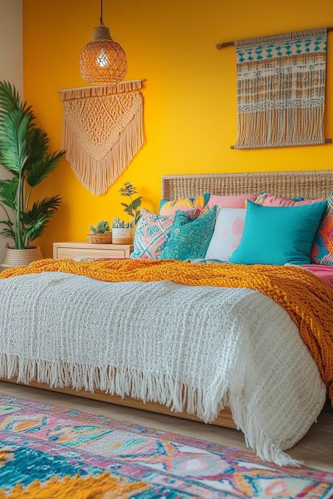 Lemon Zest Boho Bedroom