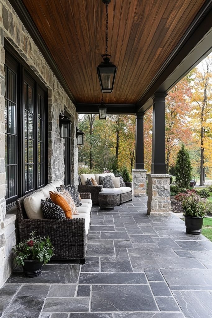 Luxurious Stone Porch Features