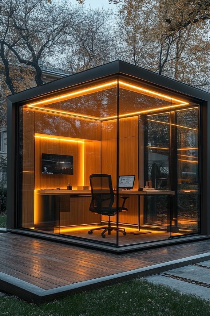 Modern Glass Cube Office