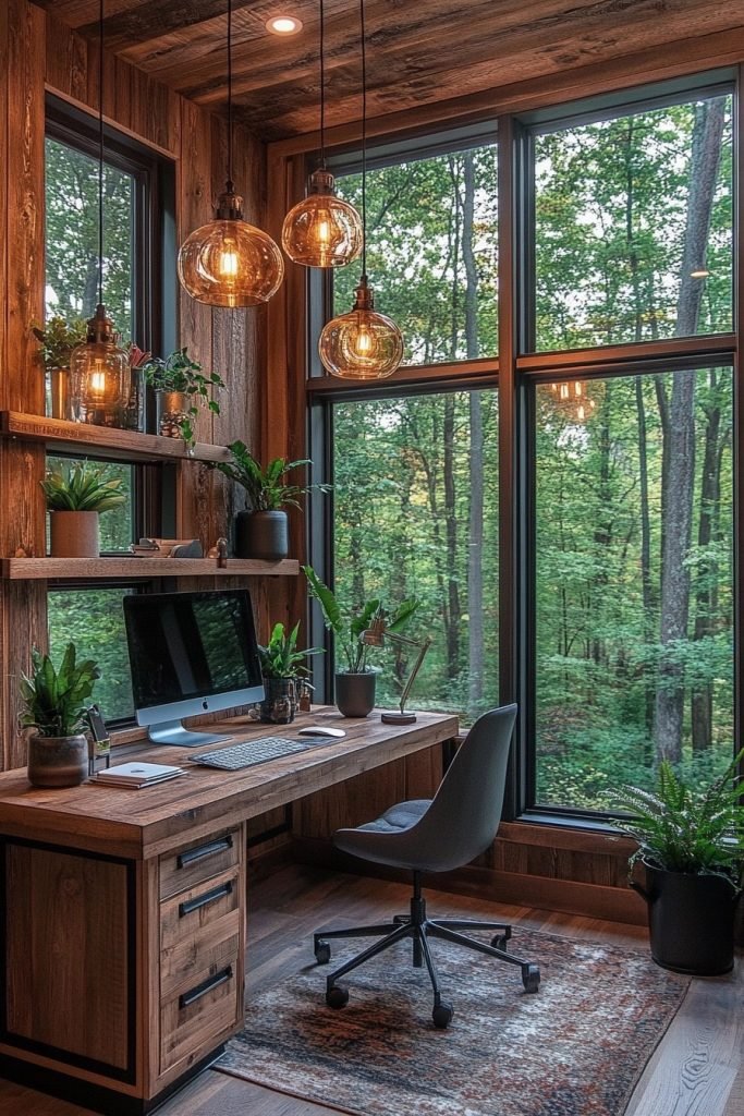 Nature-Integrated Work Nook