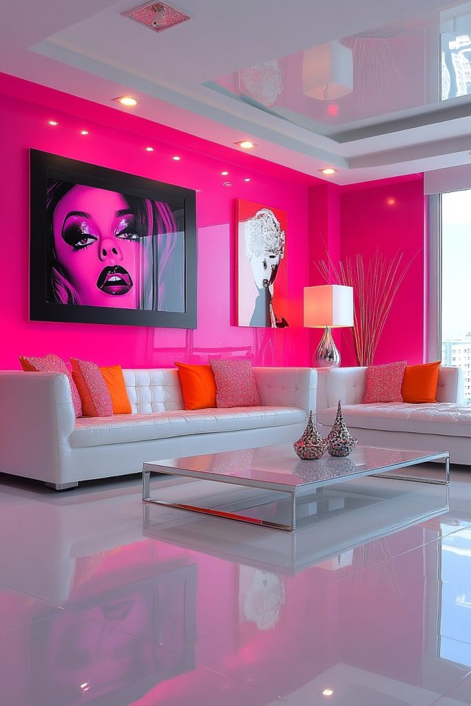 Neon Pink Pop Art Room