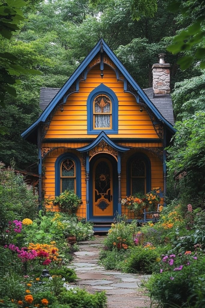 Painted Wood Cabin