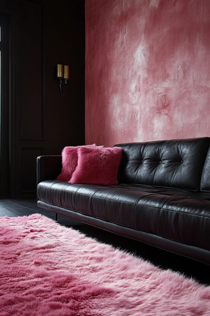 Pink and Black Contrast Lounge