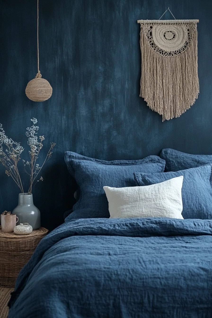 29 Navy Blue Boho Bedroom Ideas For A Bold And Relaxing Space ...