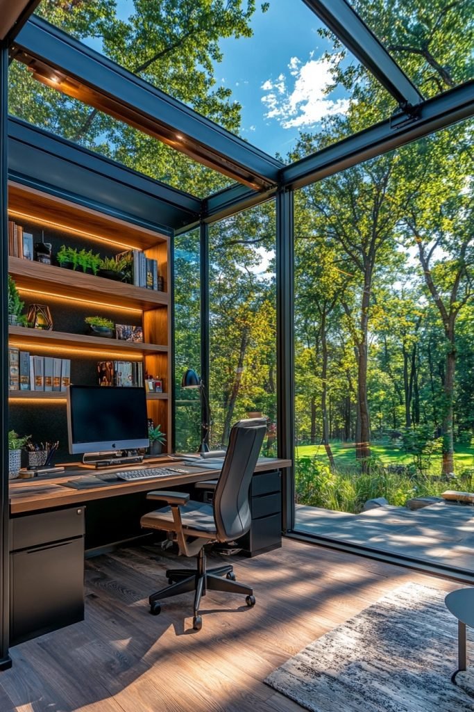 Sleek Glass Enclosed Office