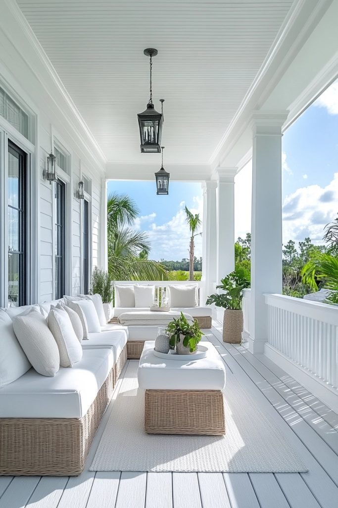 Sleek White Porch Designs