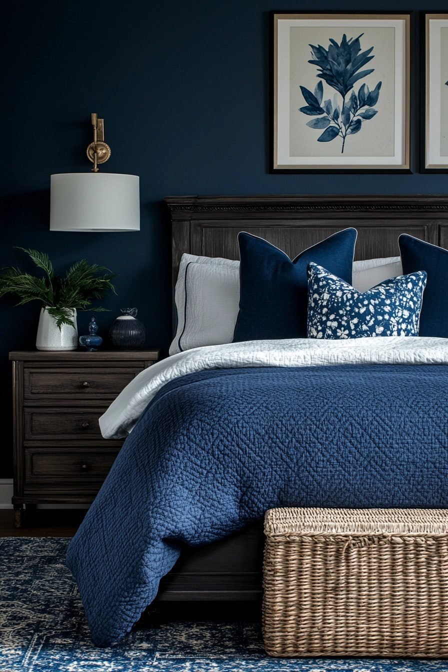 29 Navy Blue Boho Bedroom Ideas For A Bold And Relaxing Space ...