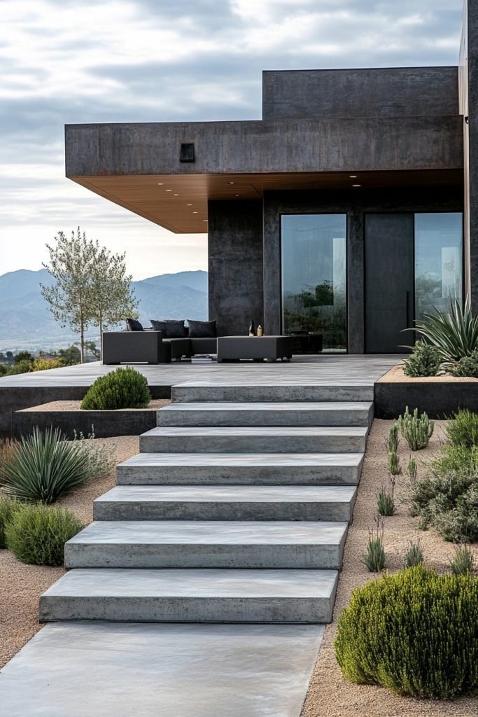 Streamlined Concrete Porch Aesthetics