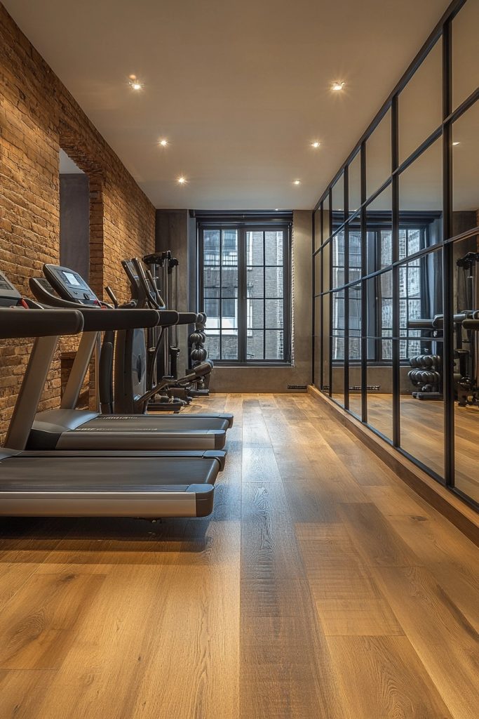 Streamlined Loft Fitness Center