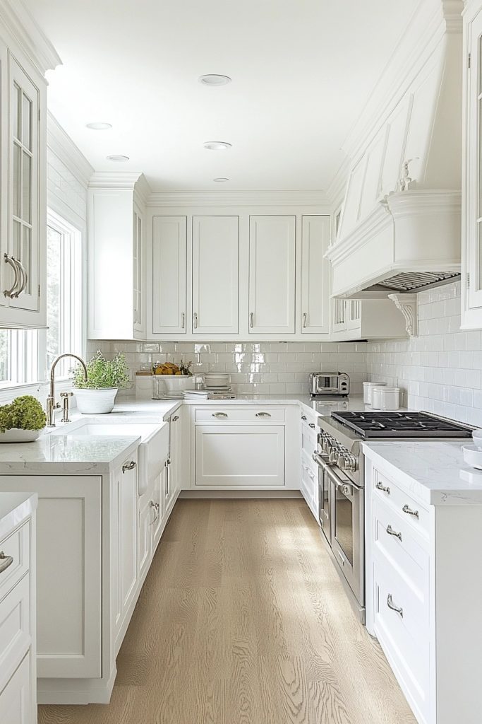 Tranquil All-White Kitchen