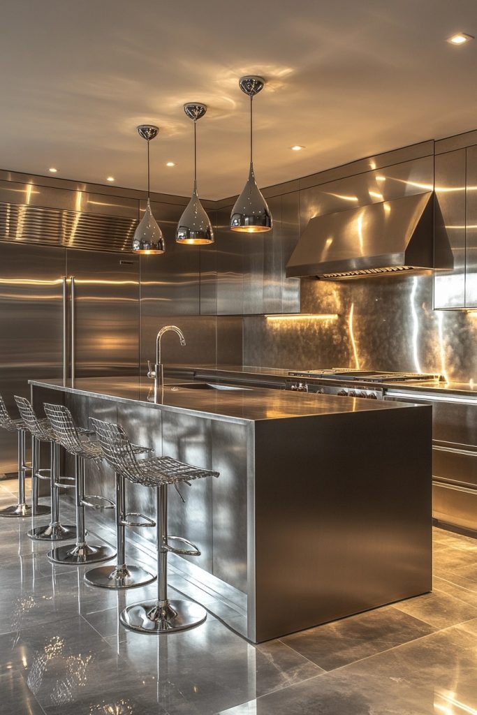 Ultra-Modern Metallic Kitchen