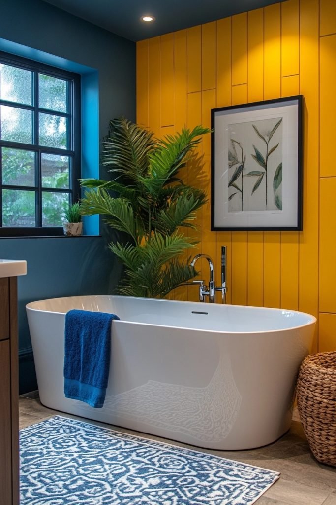 Amber Yellow and Steel Blue Sophistication