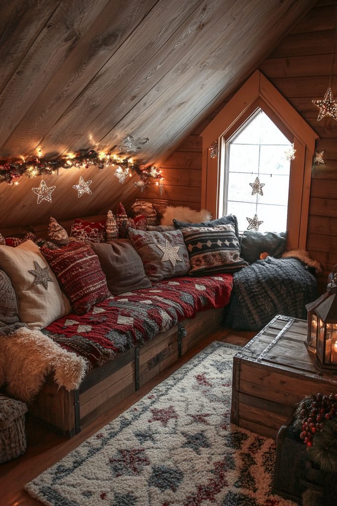 Attic Space with Rustic Christmas Charm