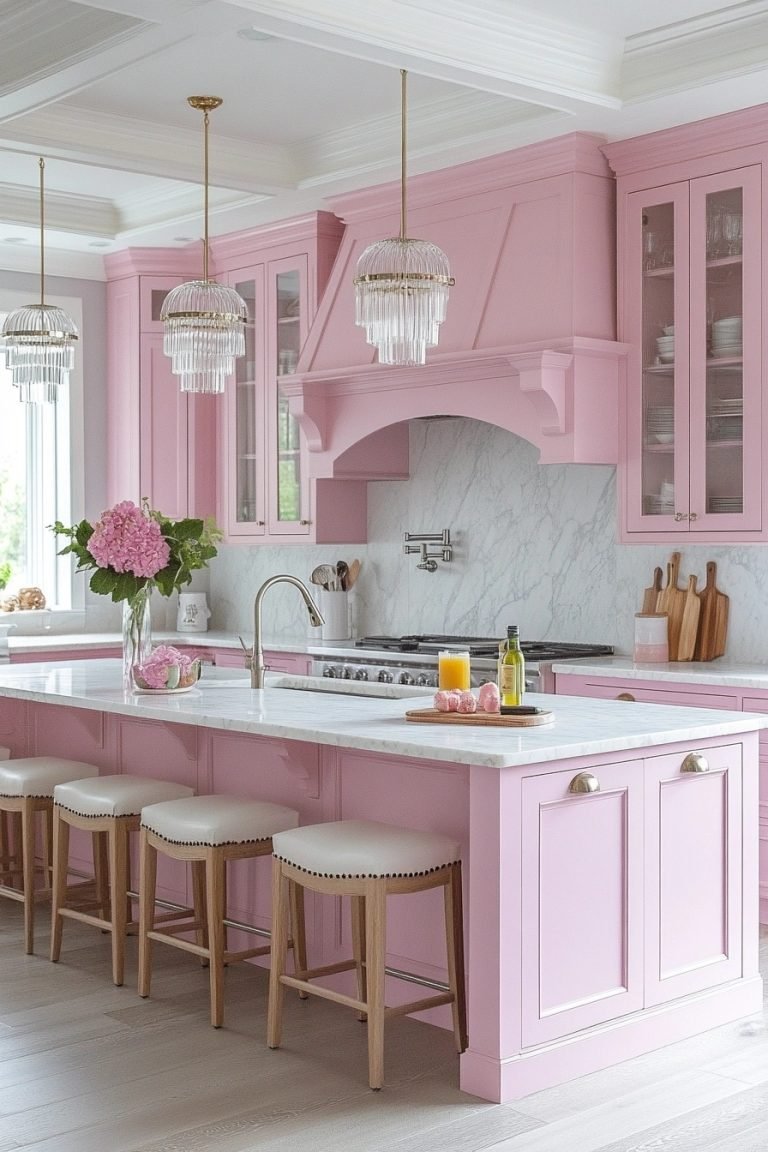 19 Pink Kitchen Cabinets For A Sweet And Chic Kitchen Design ...