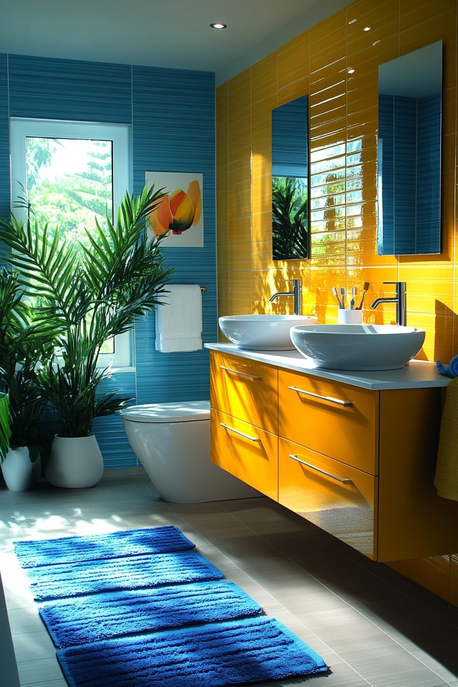 29 Yellow And Blue Bathroom Ideas For A Lively And Elegant Look