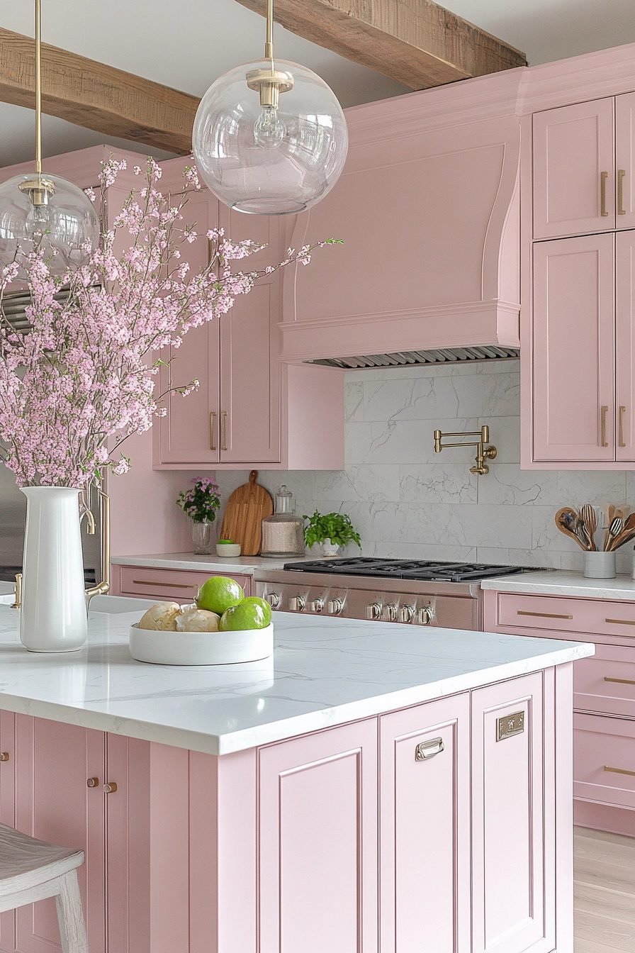 19 Pink Kitchen Cabinets For A Sweet And Chic Kitchen Design ...