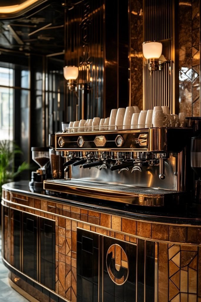 Bold Art Deco Espresso Station