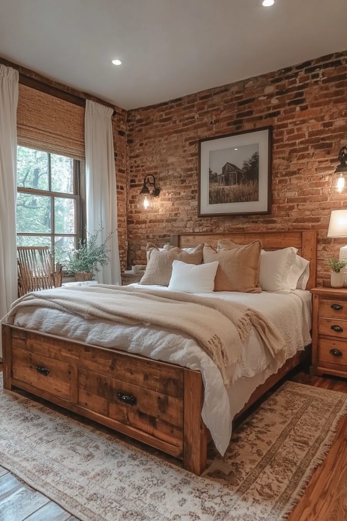Brick Accent Bedroom
