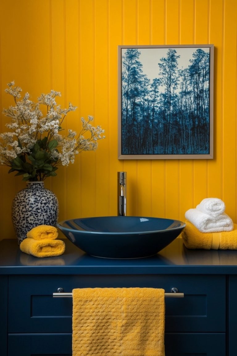 29 Yellow And Blue Bathroom Ideas For A Lively And Elegant Look