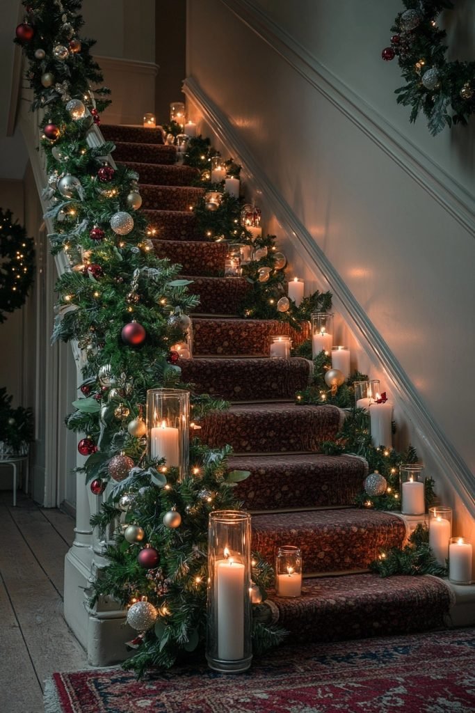 Candlelit Christmas Staircase