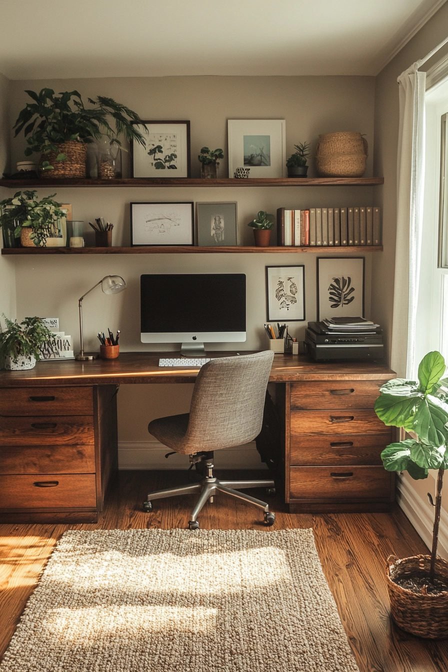29 Wabi Sabi Office Ideas For A Peaceful And Organized Workspace ... - Peaceful Workspace Ideas