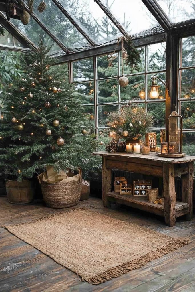 Conservatory with Rustic Festive Touches